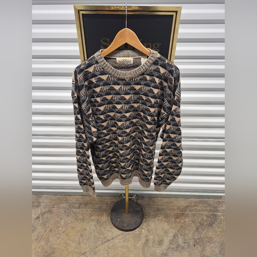 Vintage 90s Natural Issue Knit Sweater LARGE